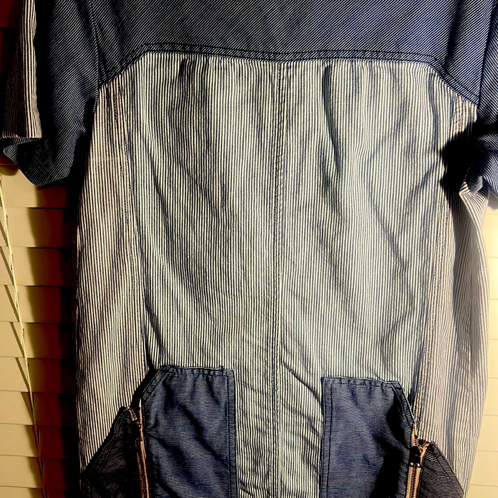 Denim Patchwork Shift Dress - image 2
